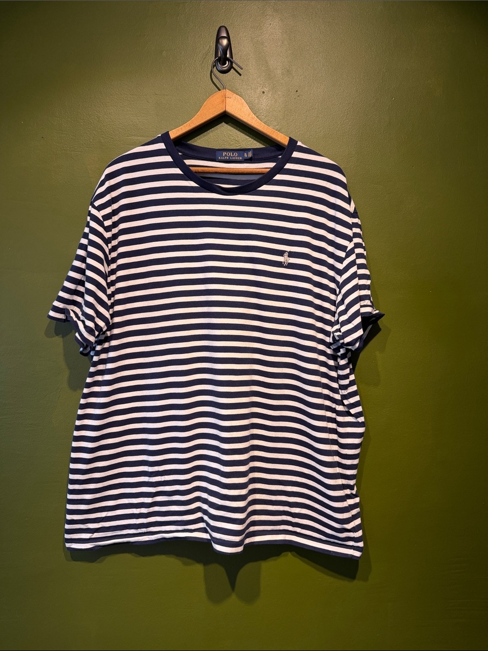 Polo by Ralph Lauren Navy & White Striped Crew Tee